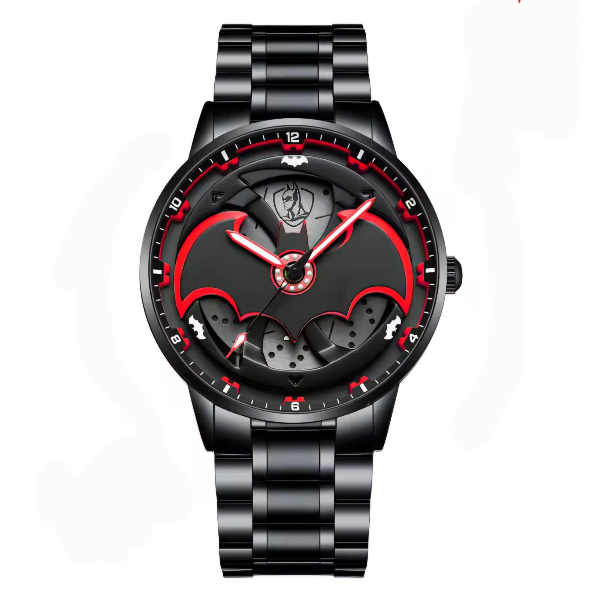 Reloj Batman's Boomerang de Gruben Watches con diseño inspirado en batarang negro